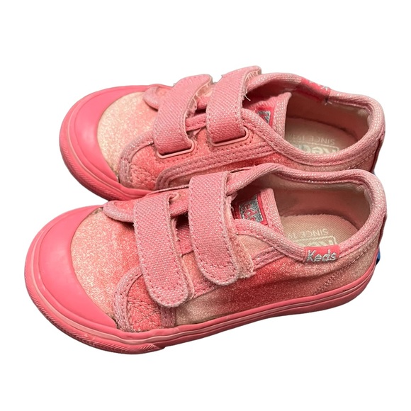 Keds Glittery Hook & Loop Sneaker, Toddler/Little Kid, Pink, Sz 6.5M - Picture 4 of 12